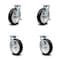Service Caster 8 Inch Rubber on Aluminum Caster Set with Roller Bearings 4 Swivel Lock 2 Brake SCC-30CS820-RAR-TLB-BSL-2-BSL-2 - alternate 1